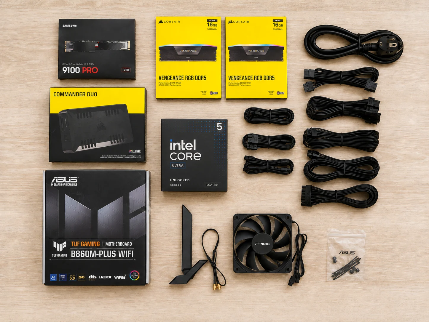 Included accessories and boxes for ready PC